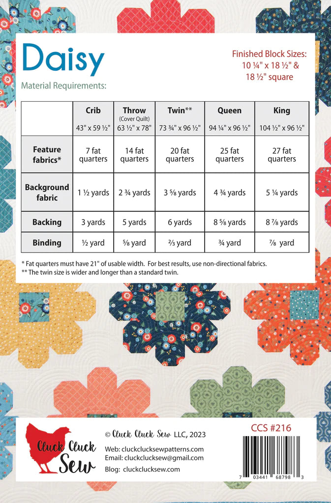 Daisy Quilt Pattern by Cluck Cluck Sew