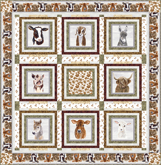 Little Seedlings Farm White Cow Hide BQ4380001 by Moque Lee Studio for Blank Quilting (sold in 25cm increments)