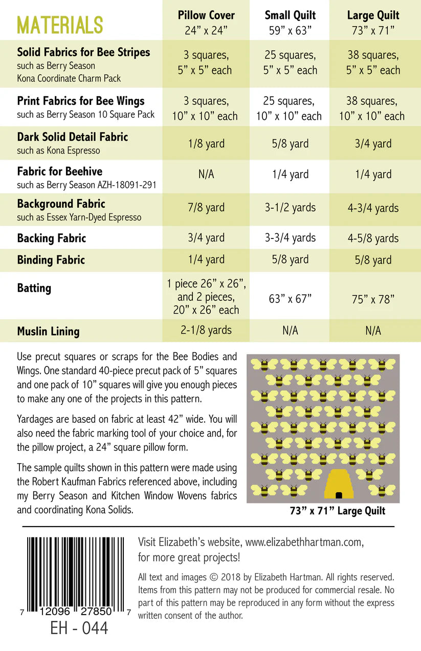 Beehive Quilt Pattern by Elizabeth Hartman