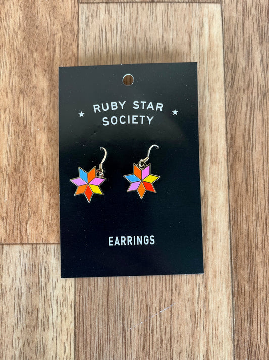 Earrings Quilt Star by Ruby Star Society