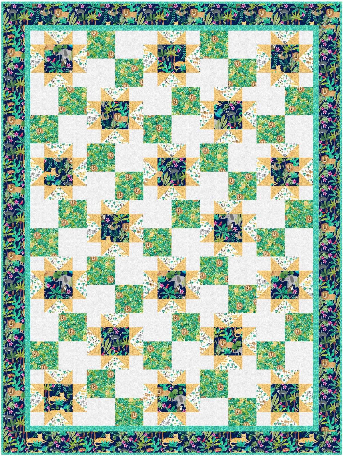 Easy Stars Quilt Pattern by Karen Bialik of The Fabric Addict