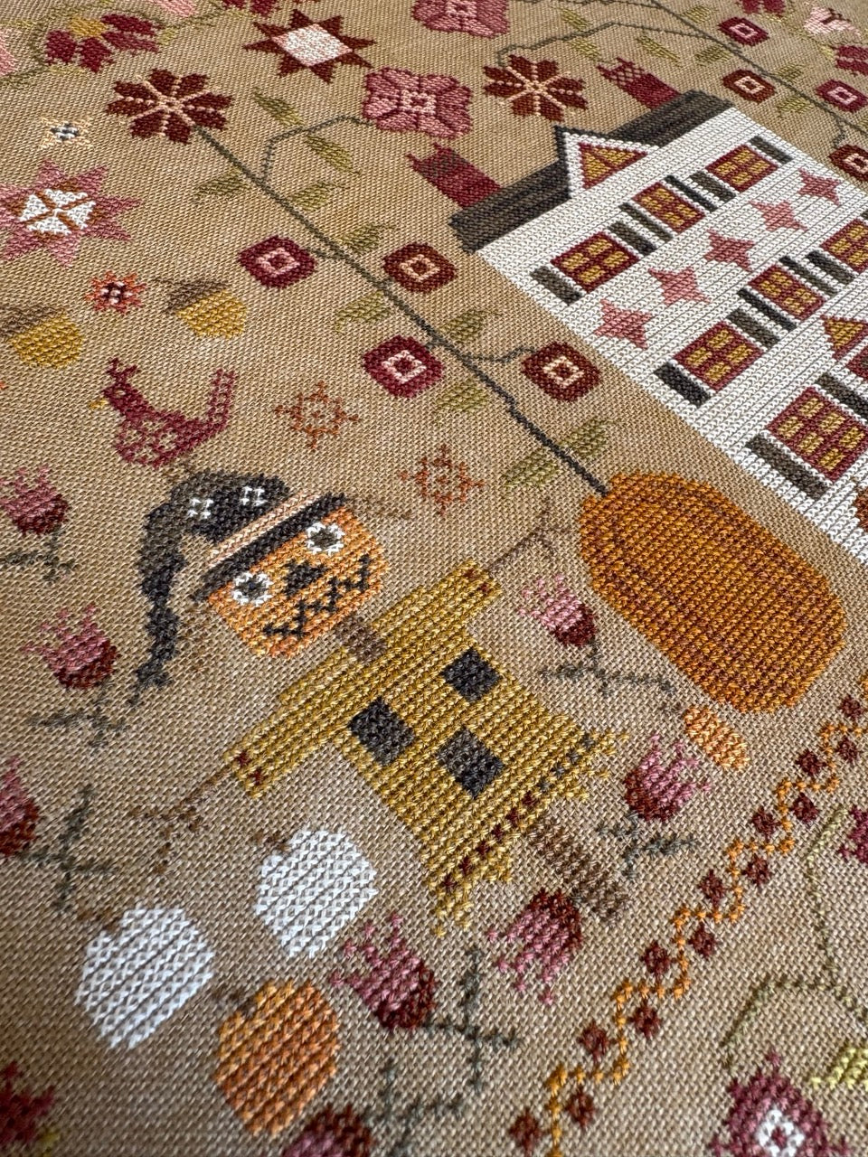 Enchanted Autumn Sampler Cross Stitch Pattern Pansy Patch Quilts and Stitchery
