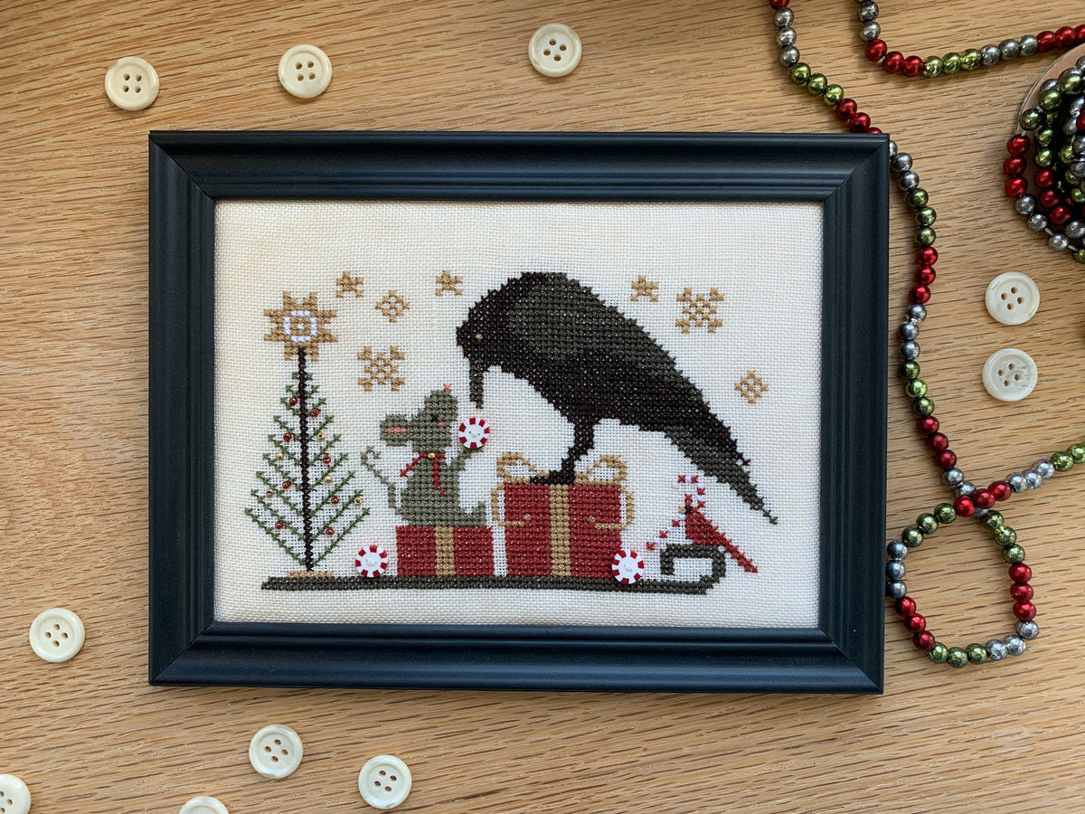 Evergreens and Peppermint Cross Stitch Pattern by Stitches by Ethel