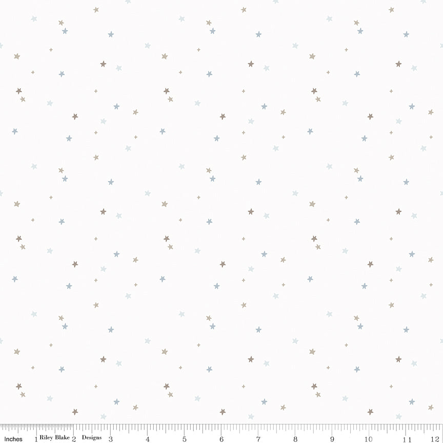 Till The Cows Come Home Stars Cloud Flannel by RBD Designers for Riley Blake Designs (sold in 25cm increments)