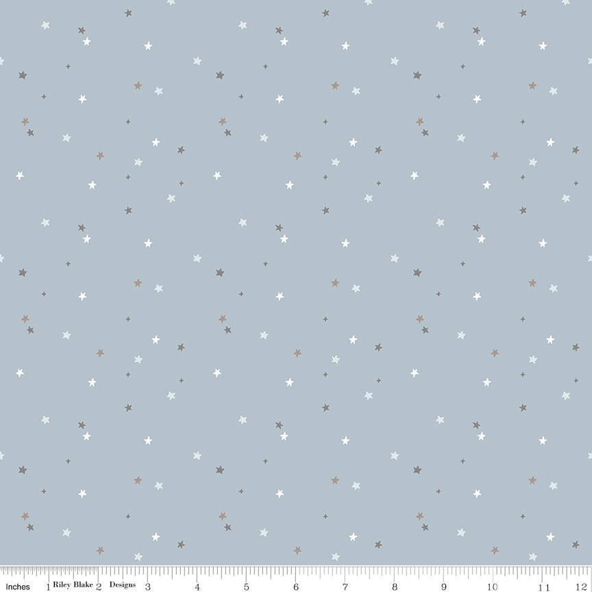 Till The Cows Come Home StarsSky Flannel by RBD Designers for Riley Blake Designs (sold in 25cm increments)