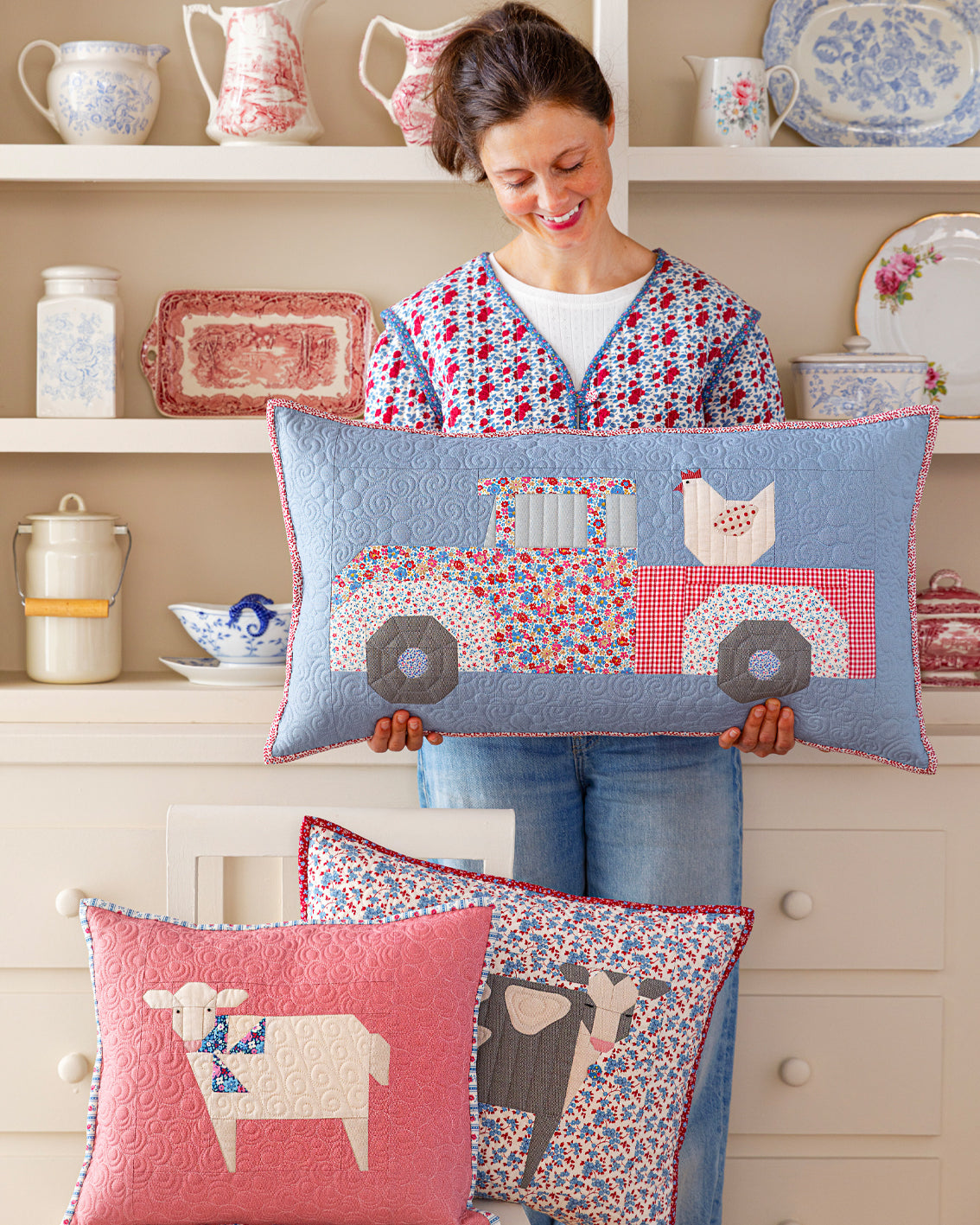 Tilda Farmers Market Sheep Mouse Pillow Kit using Village Life Collection
