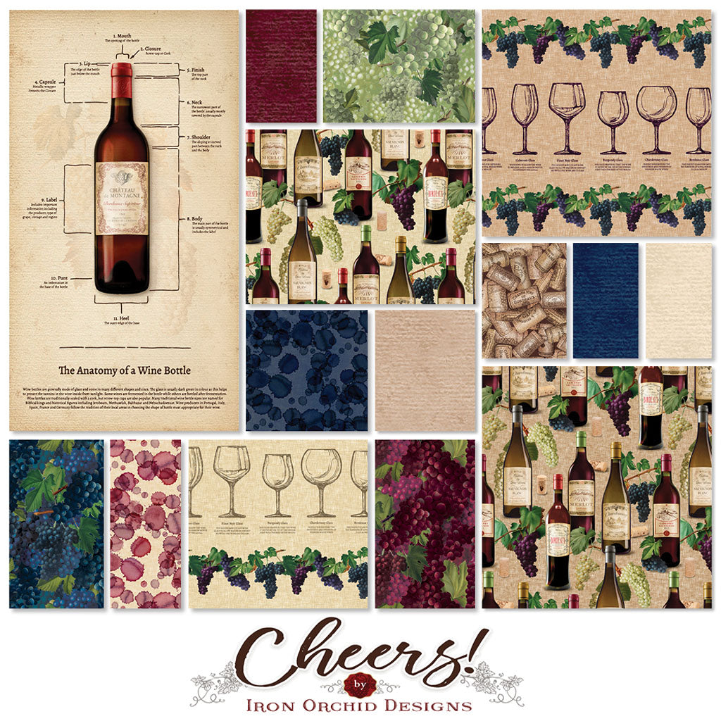 Cheers! Fat Quarter Bundle by Iron Orchid Designs for Clothworks Fabrics