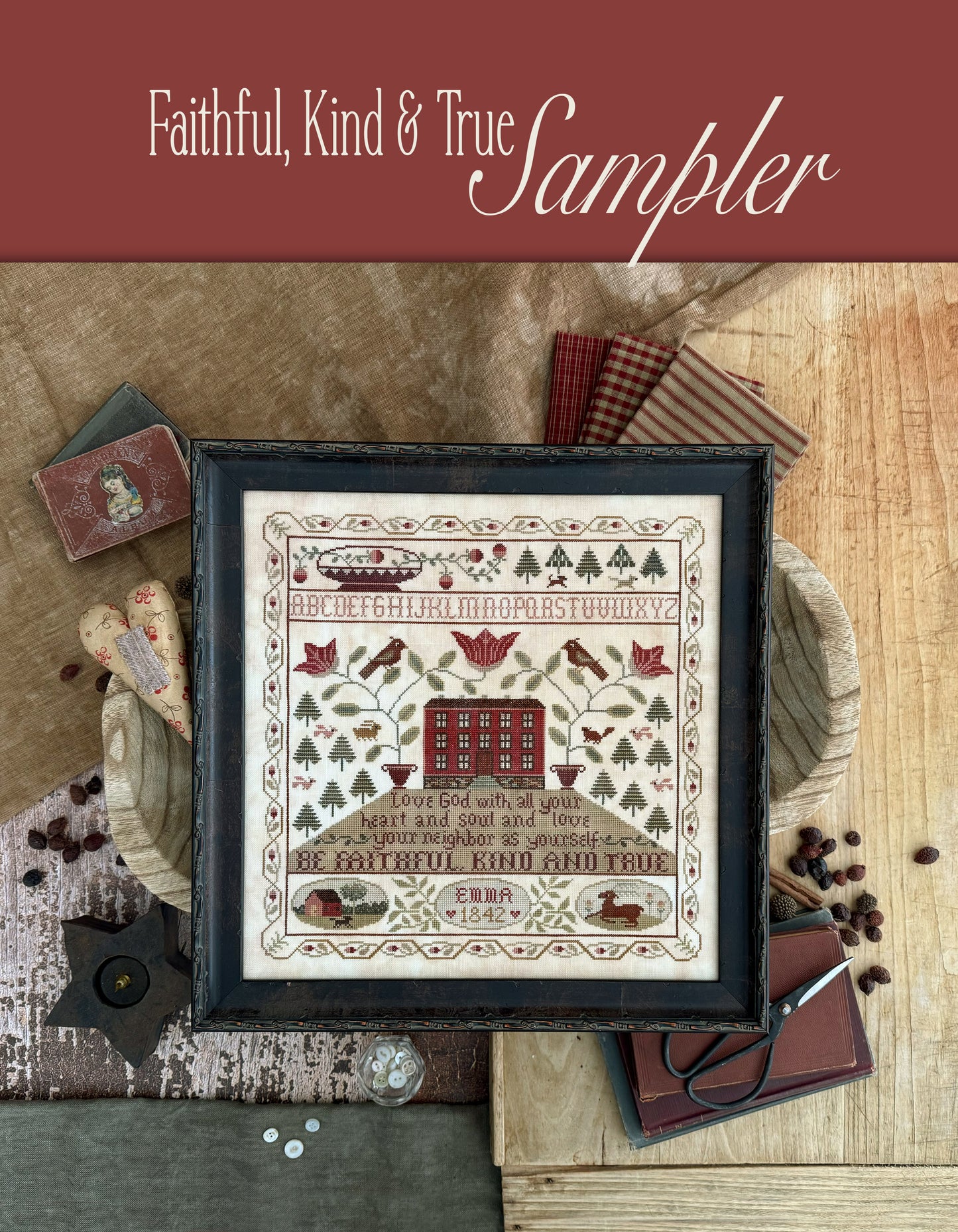 Faithful Kind and Trus Cross Stitch Booklet by Teresa Kogut