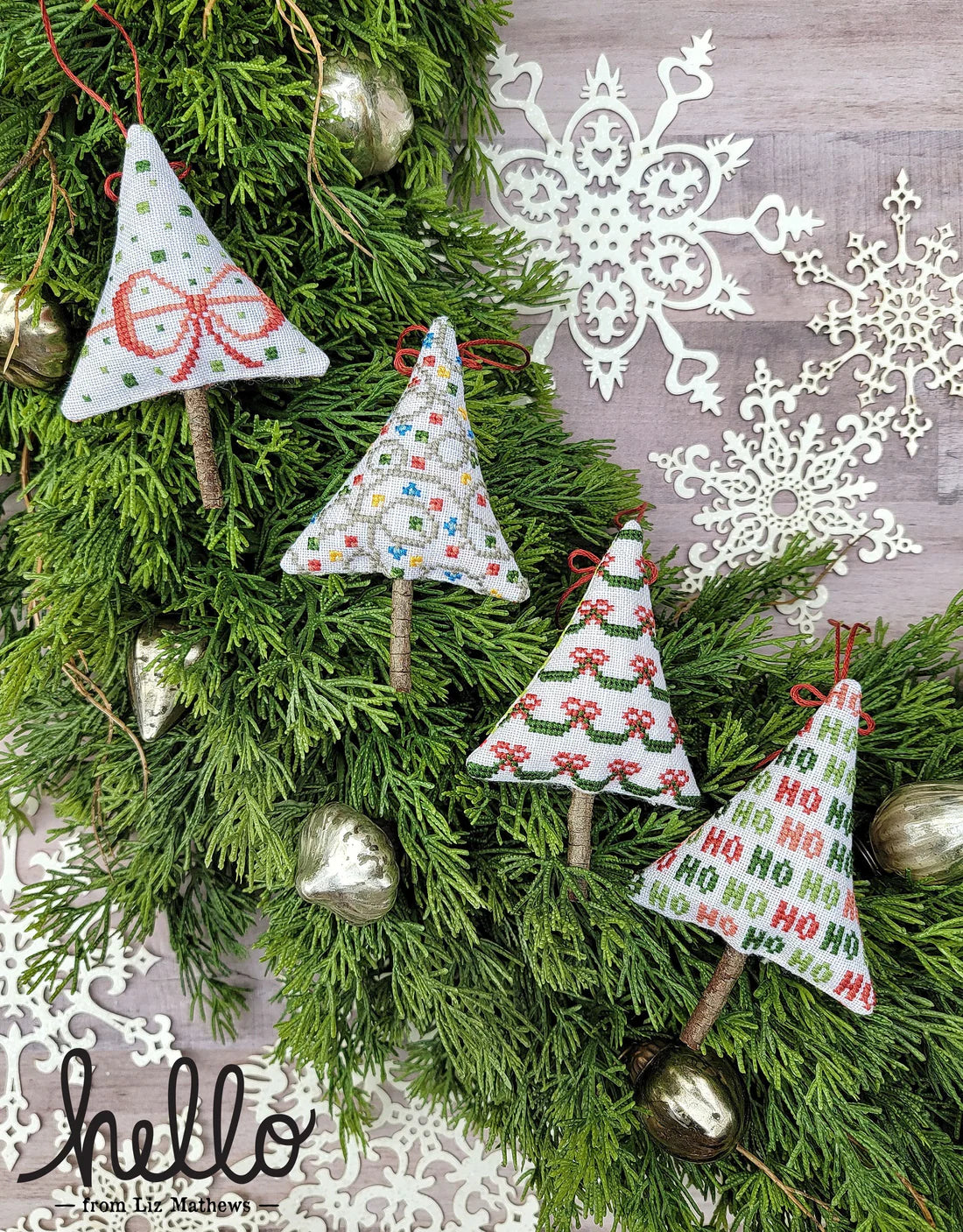 Festive Mini Trees Cross Stitch Pattern Hello from Liz Mathews