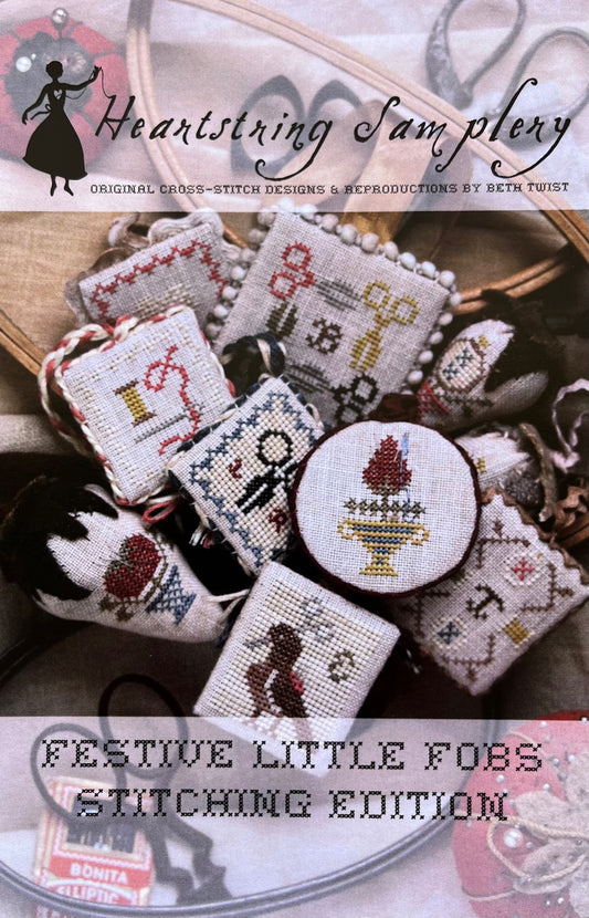 Festive Little Fobs Stitching Edition Cross Stitch Pattern by Heartstring Samplery