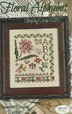Floral Alphabet Sampling Series ABC Cross Stitch Pattern by Jeannette Douglas Designs