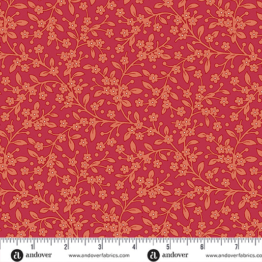 Flower Box Cherry Jasmine A1017R by Renee Nanneman for Andover Fabrics (sold in 25cm increments)
