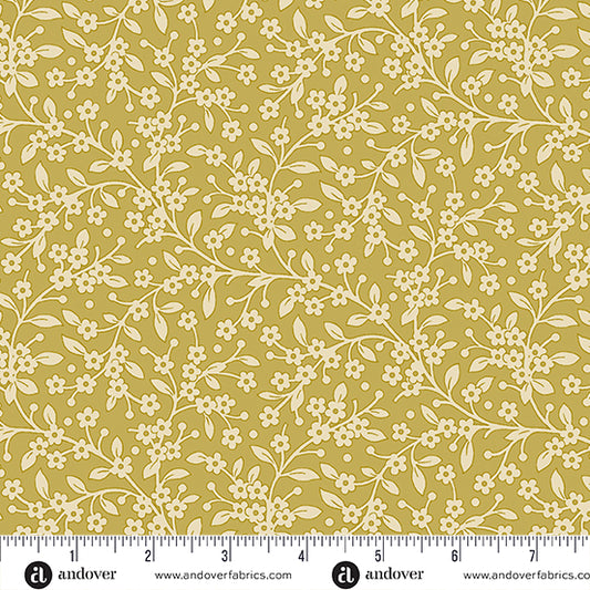 Flower Box Chartreuse Jasmine A1017Y by Renee Nanneman for Andover Fabrics (sold in 25cm increments)