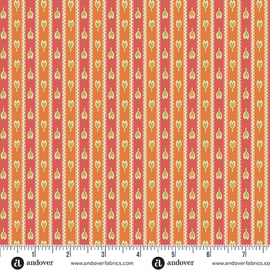 Flower Box Tangerine Trailing Petals A1019O by Renee Nanneman for Andover Fabrics (sold in 25cm increments)