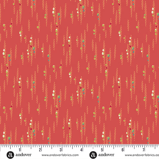Flower Box Red Tangerine Cascade A1020R by Renee Nanneman for Andover Fabrics (sold in 25cm increments)