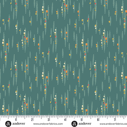 Flower Box Teal Cascade A1020T by Renee Nanneman for Andover Fabrics (sold in 25cm increments)