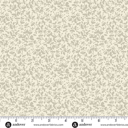 Flower Box Milk White Honeysuckle A1021L by Renee Nanneman for Andover Fabrics (sold in 25cm increments)