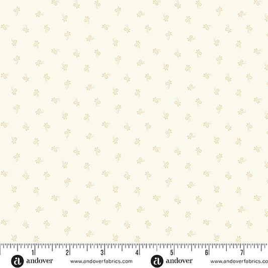Flower Box Milk White Tendril A1022L by Renee Nanneman for Andover Fabrics (sold in 25cm increments)