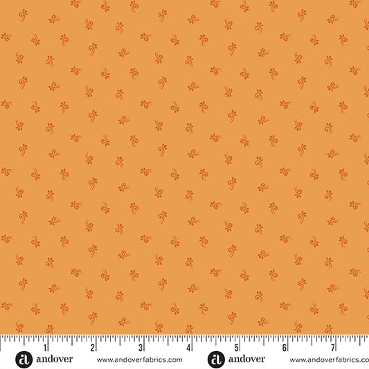 Flower Box Carrot Tendril A1022O by Renee Nanneman for Andover Fabrics (sold in 25cm increments)