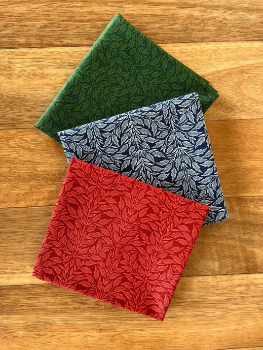 Flower Press Foliage Stripe Quarter Bundle by Katharine Watson of Moda fabrics