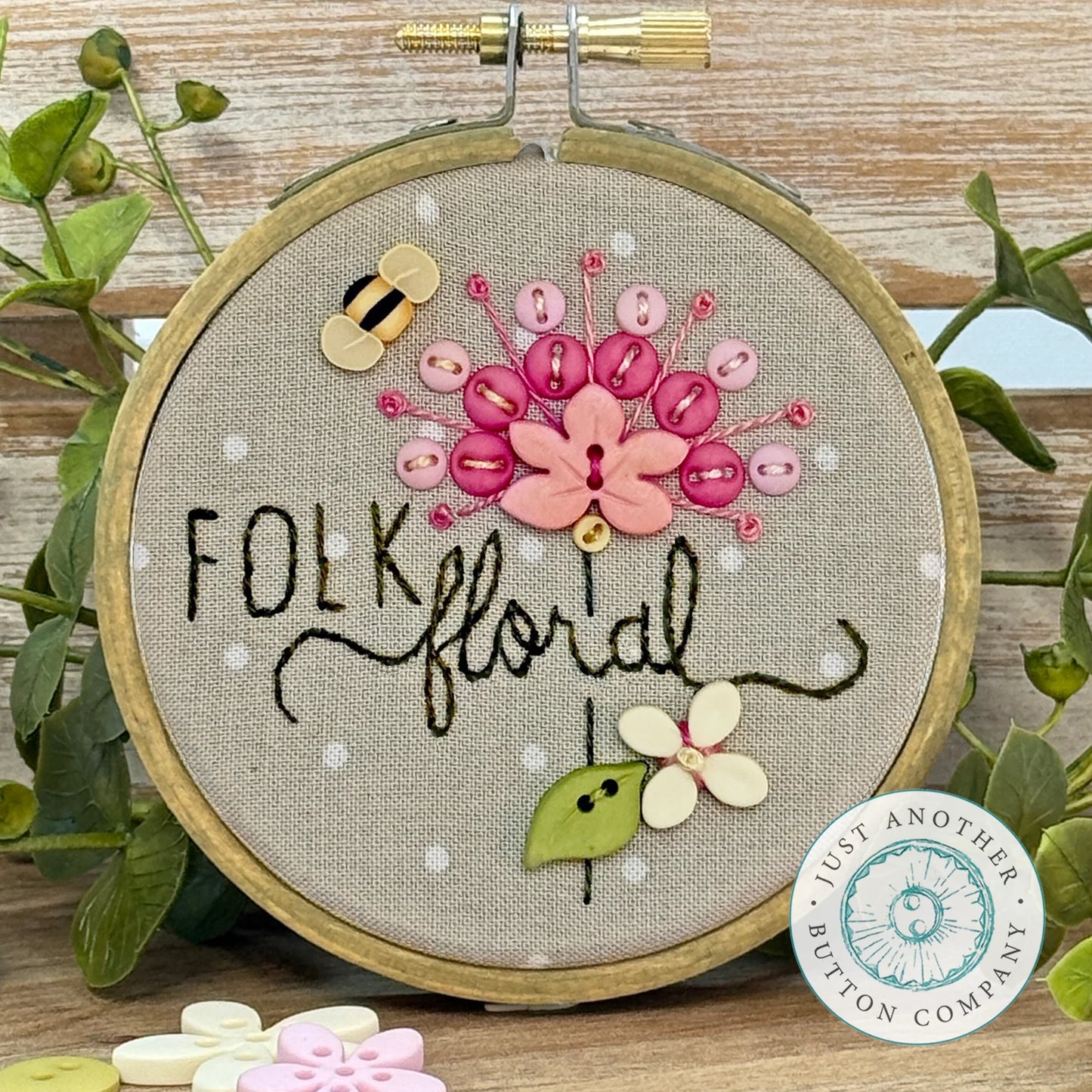 Folk Garden Button Pack Azalea by Just Another Button Co