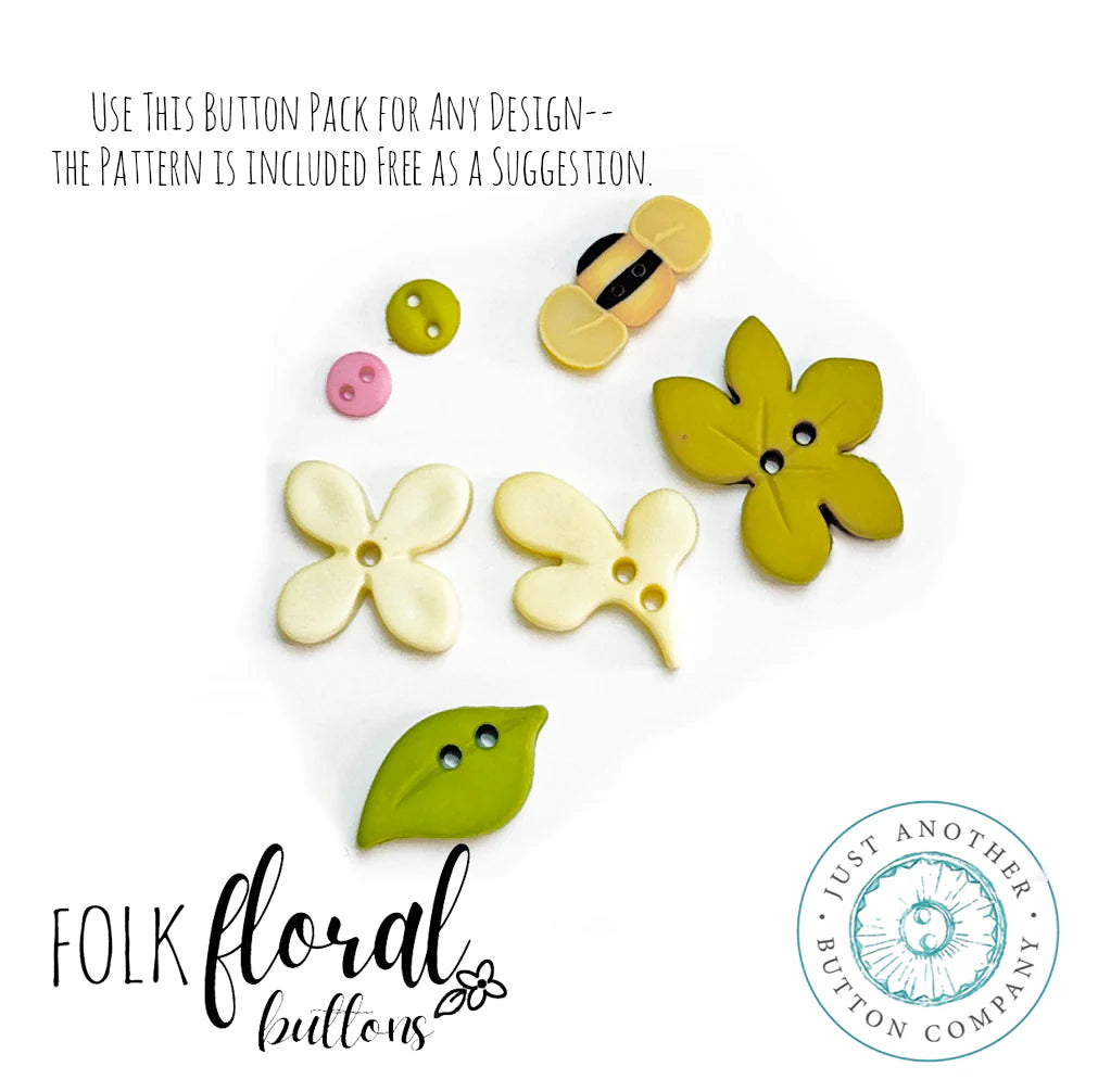 Folk Garden Button Pack Honeysuckle by Just Another Button Co
