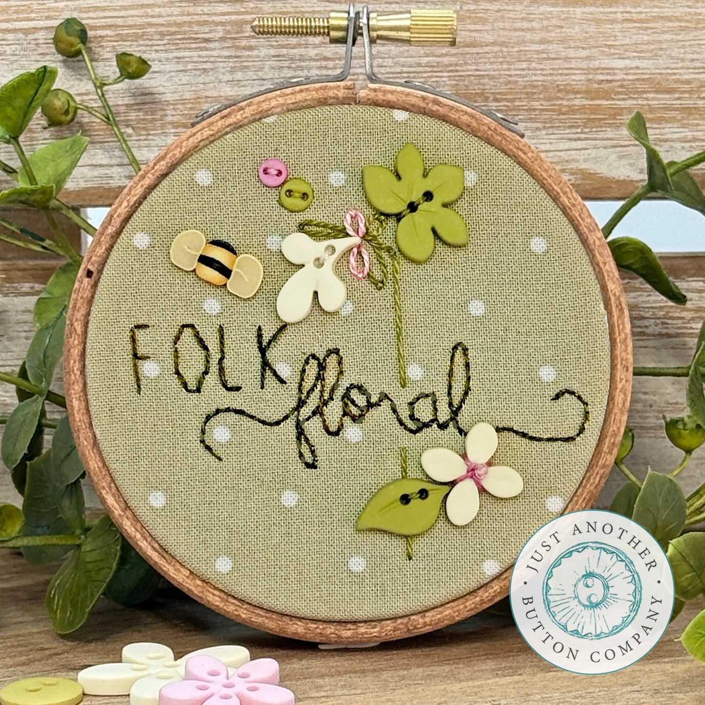 Folk Garden Button Pack Honeysuckle by Just Another Button Co