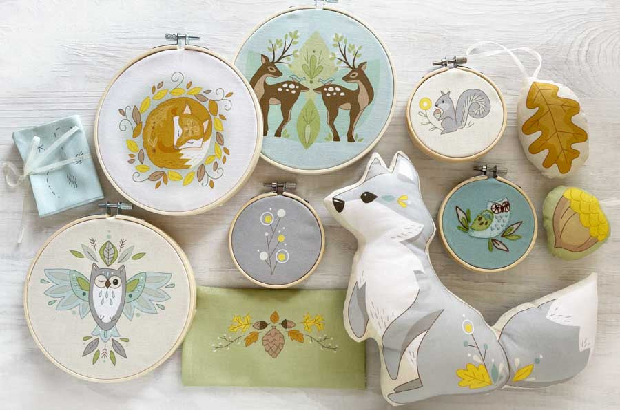 Just Make It Forest Life Pistachio Panel by Little Dear for Studio E Fabrics