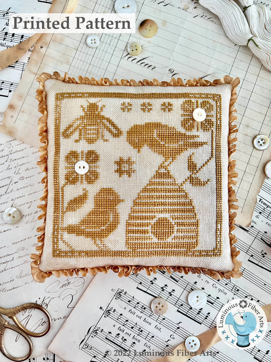 Gathering Honey Cross Stitch Pattern by Luminous Fiber Arts