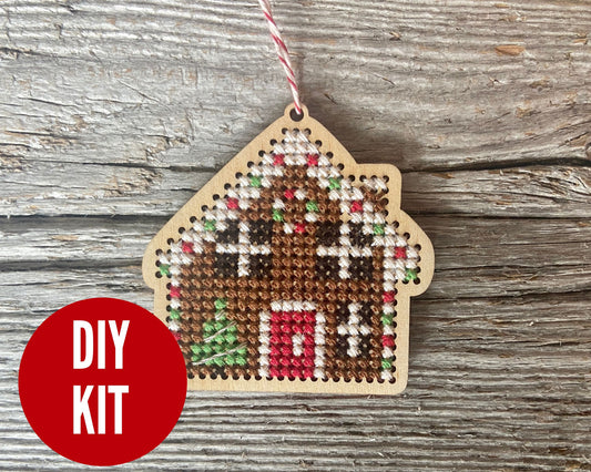 Gingerbread House Ornament Cross Stitch Kit from Canadian Stitchery