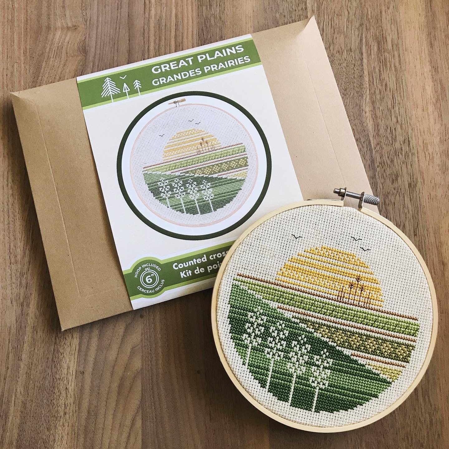 Great Plains Cross Stitch Kit by Pigeon Coop Designs