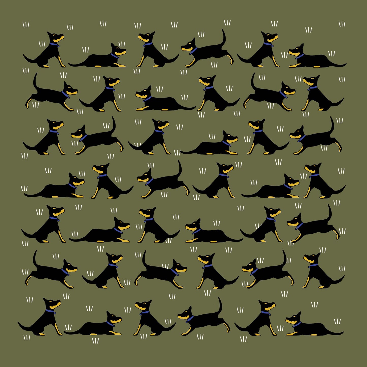 Black and Tan Kelpies Cotton Hanky by Red Tractor Designs