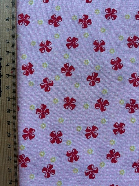 Happy Message 30's Collection Red Bows on White HM10723-B by Atsuko Matsuyama for Yuwa Fabrics (sold in 25cm increments)