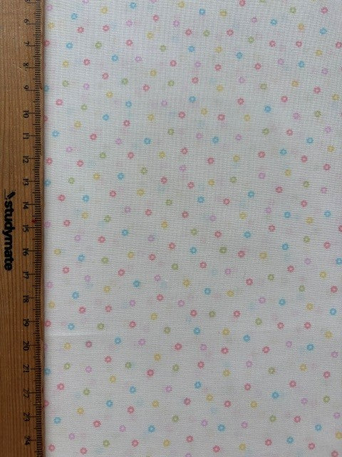 Happy Message 30's Collection Multi Pastel Flower HM10724-G by Atsuko Matsuyama for Yuwa Fabrics (sold in 25cm increments)