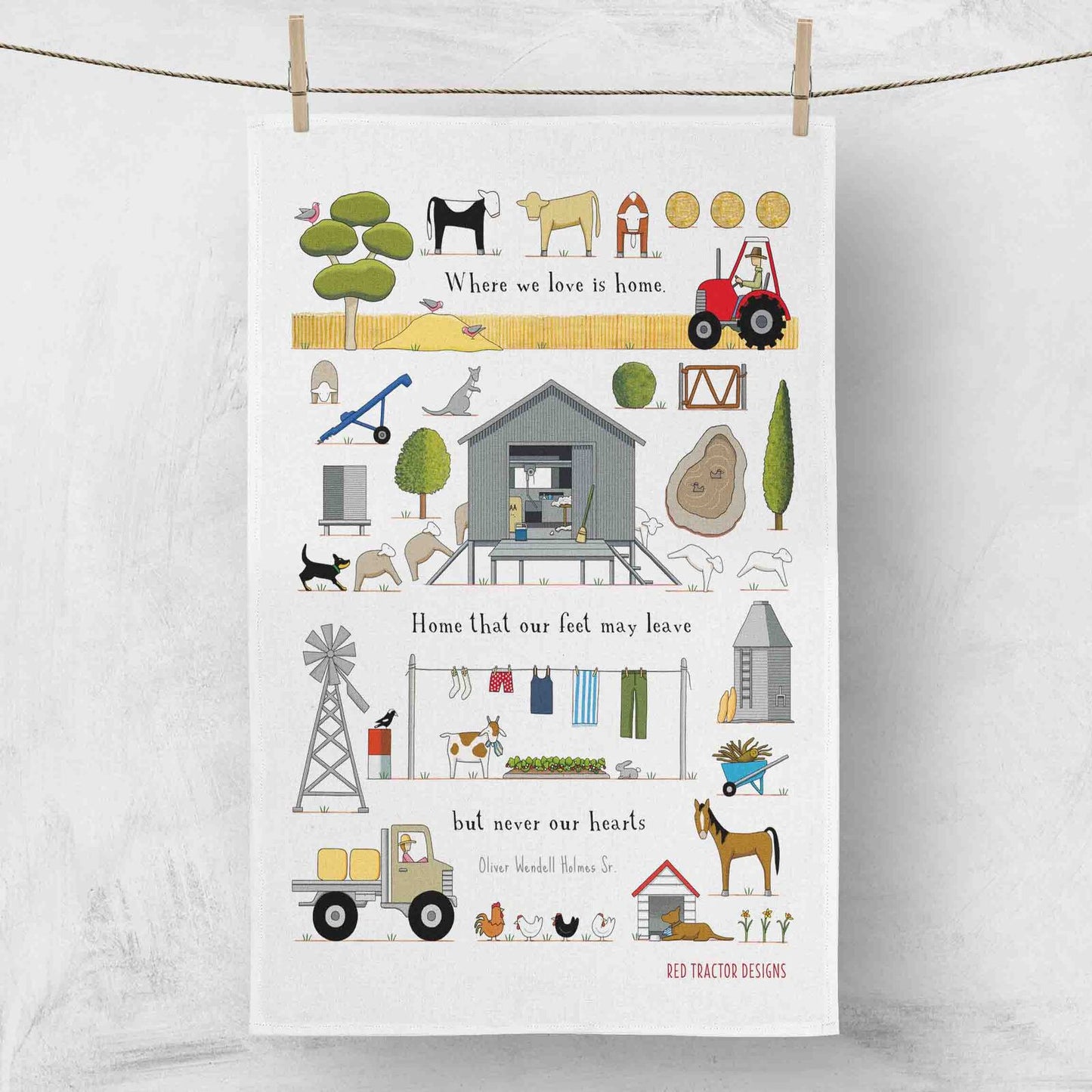 Homing Instincts Tea Towel by Red Tractor Designs