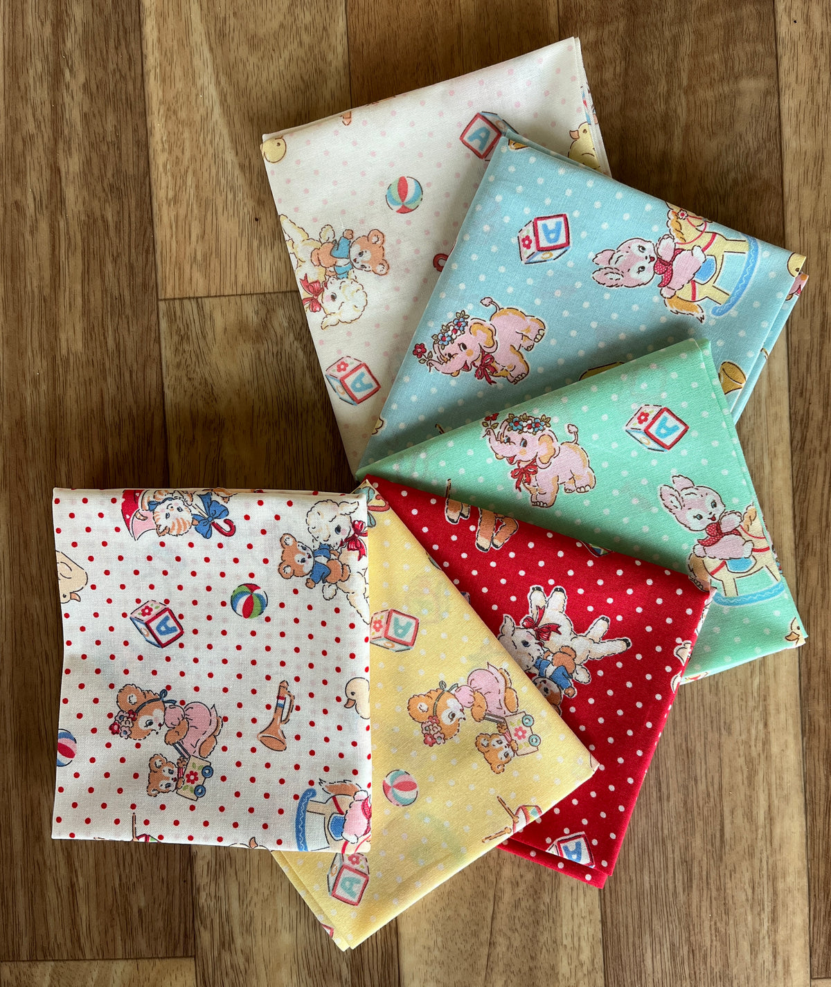 Happy Message 30's Collection Toys Fat Quarter Bundle by Atsuko Matsuyama for Yuwa Fabrics