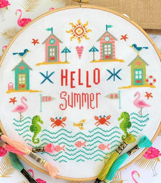 Hello Summer Cross Stitch Kit Historical Sampler Company