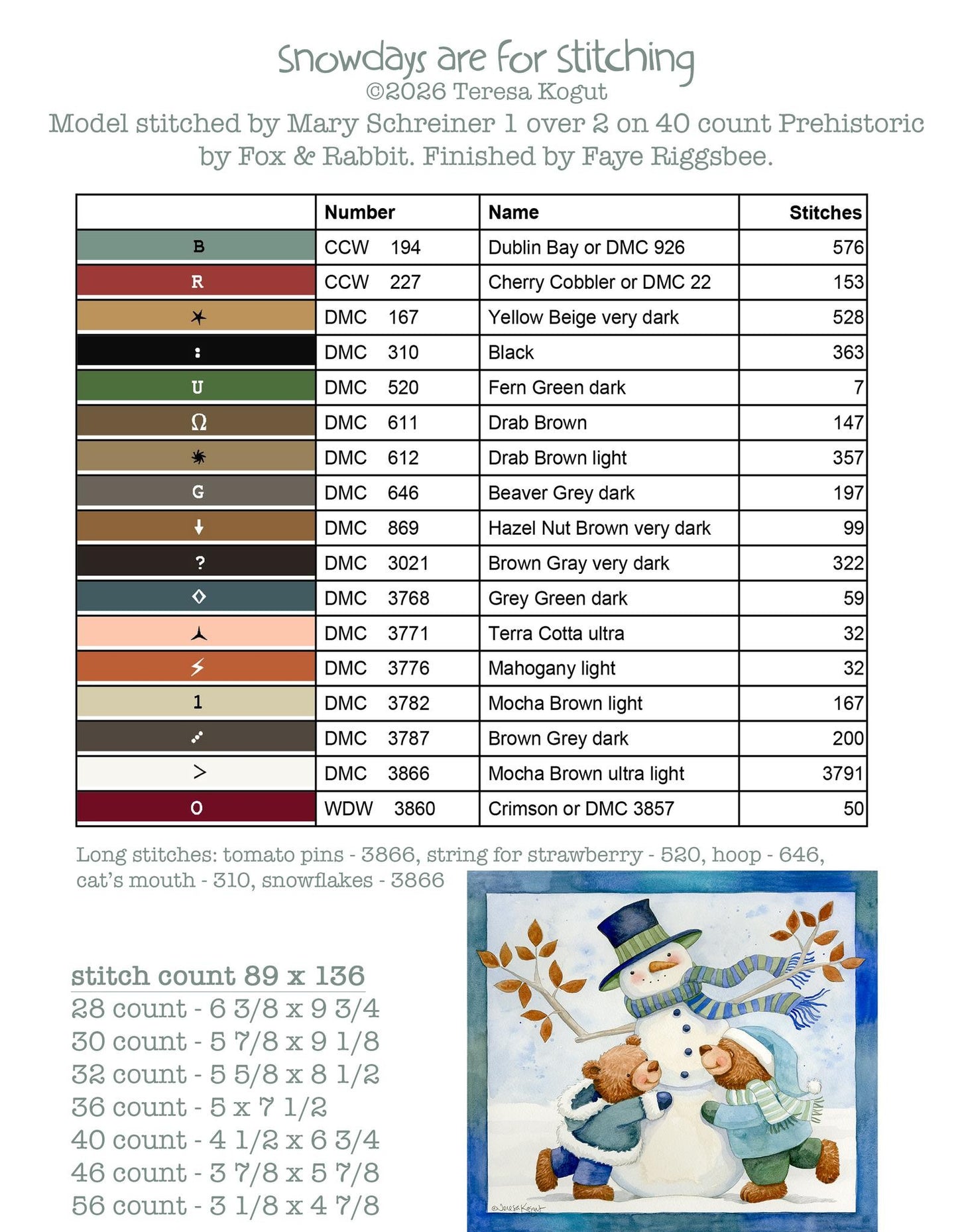 Hello Winter Cross stitch booklet by Teresa Kogut