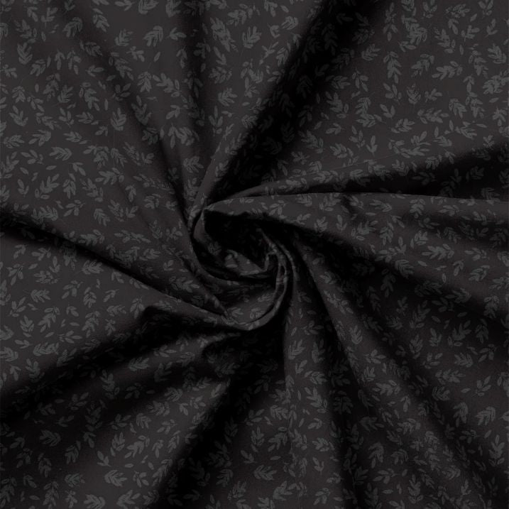 Hen House Leaves Black by Camelot Fabrics (sold in 25cm increments)