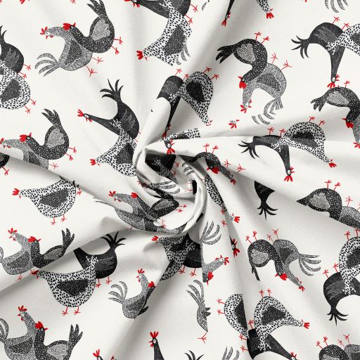 Hen House Roosters and Hens by Camelot Fabrics (sold in 25cm increments)