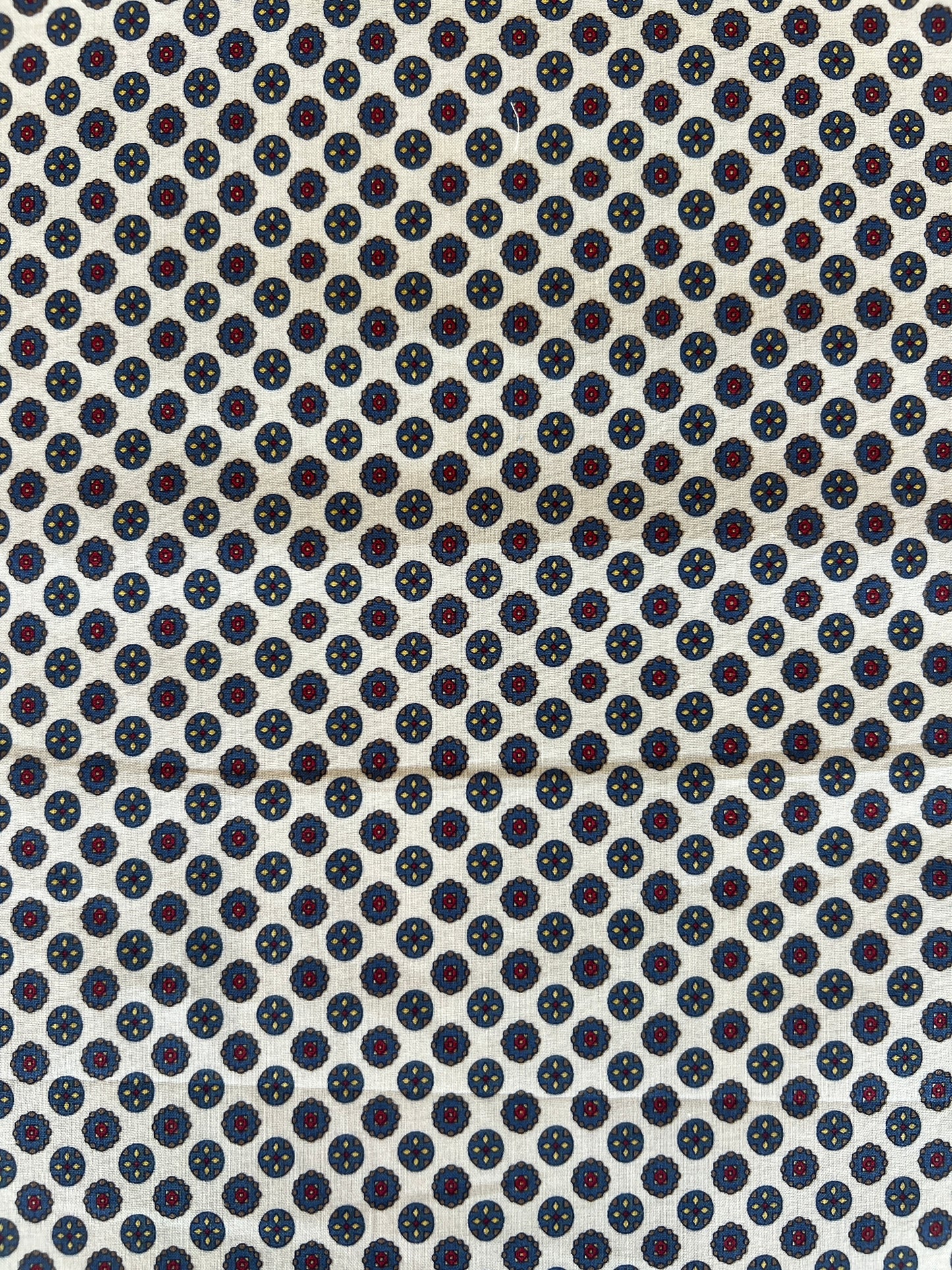 Pocket Square Medallion White Lawn Fabric by Hokkoh (sold in 25cm increments)