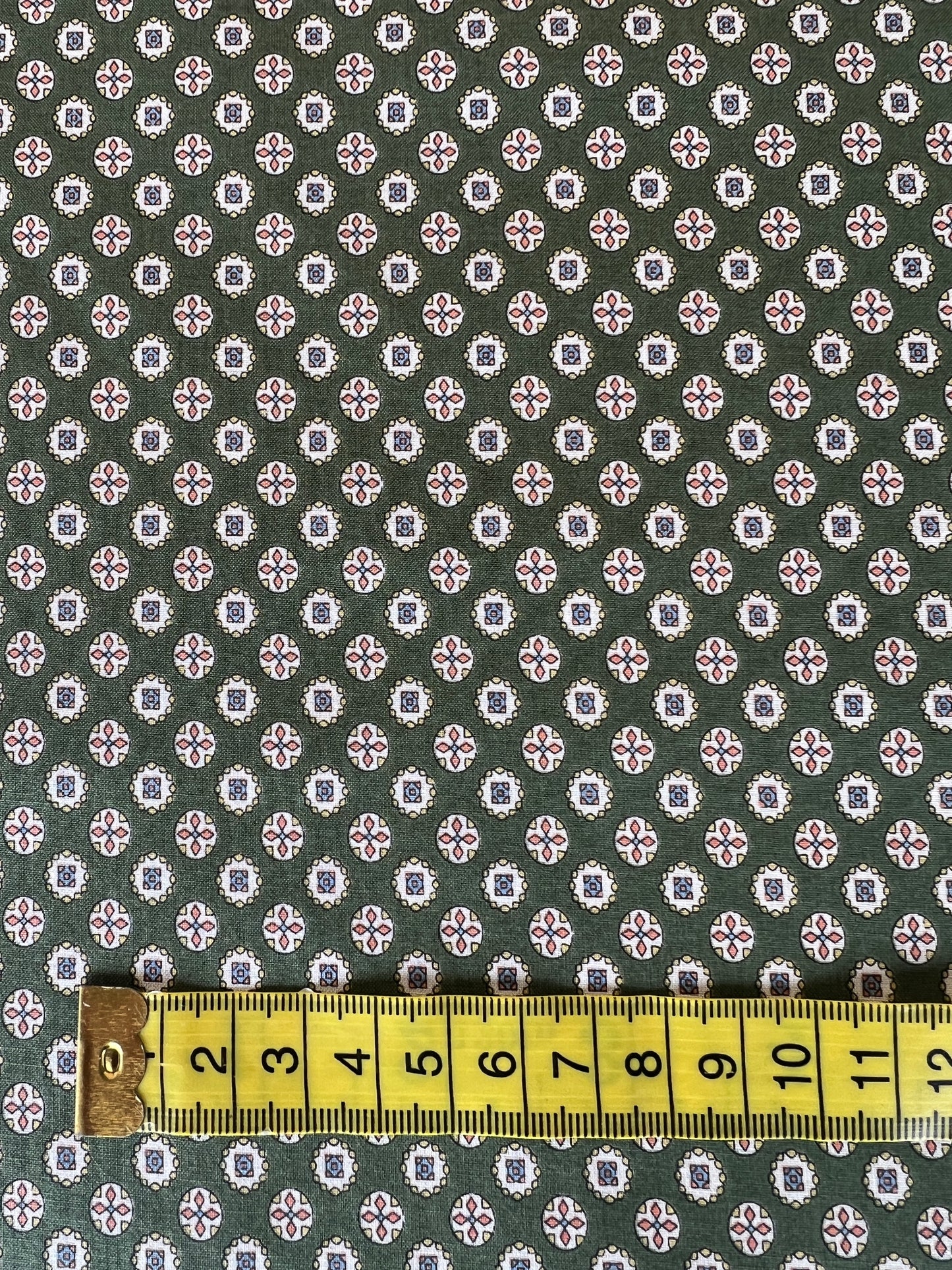 Pocket Square Medallion Green Lawn Fabric by Hokkoh (sold in 25cm increments)