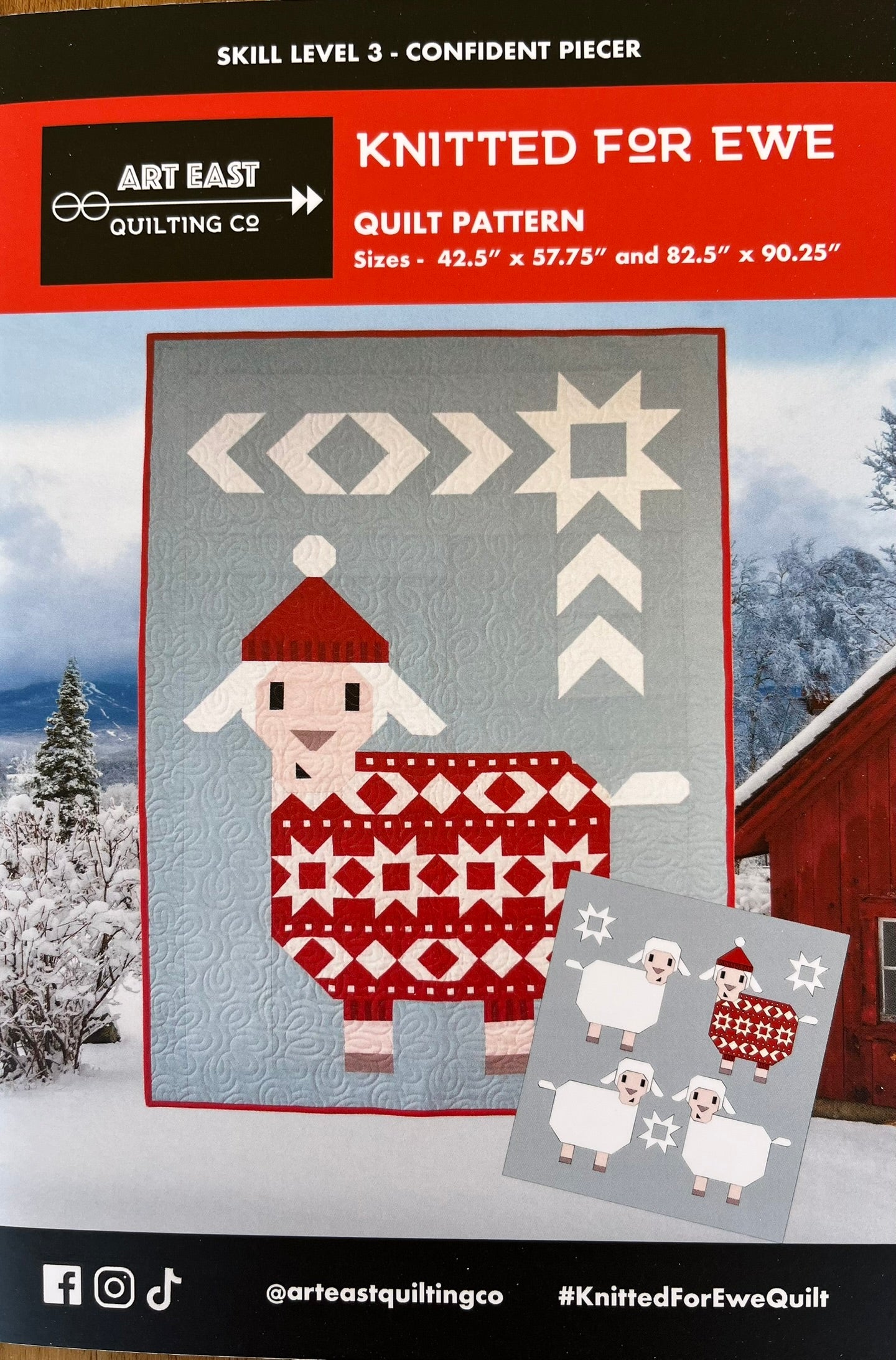 Knitted for Ewe Quilt Pattern by Art East Quilting Company