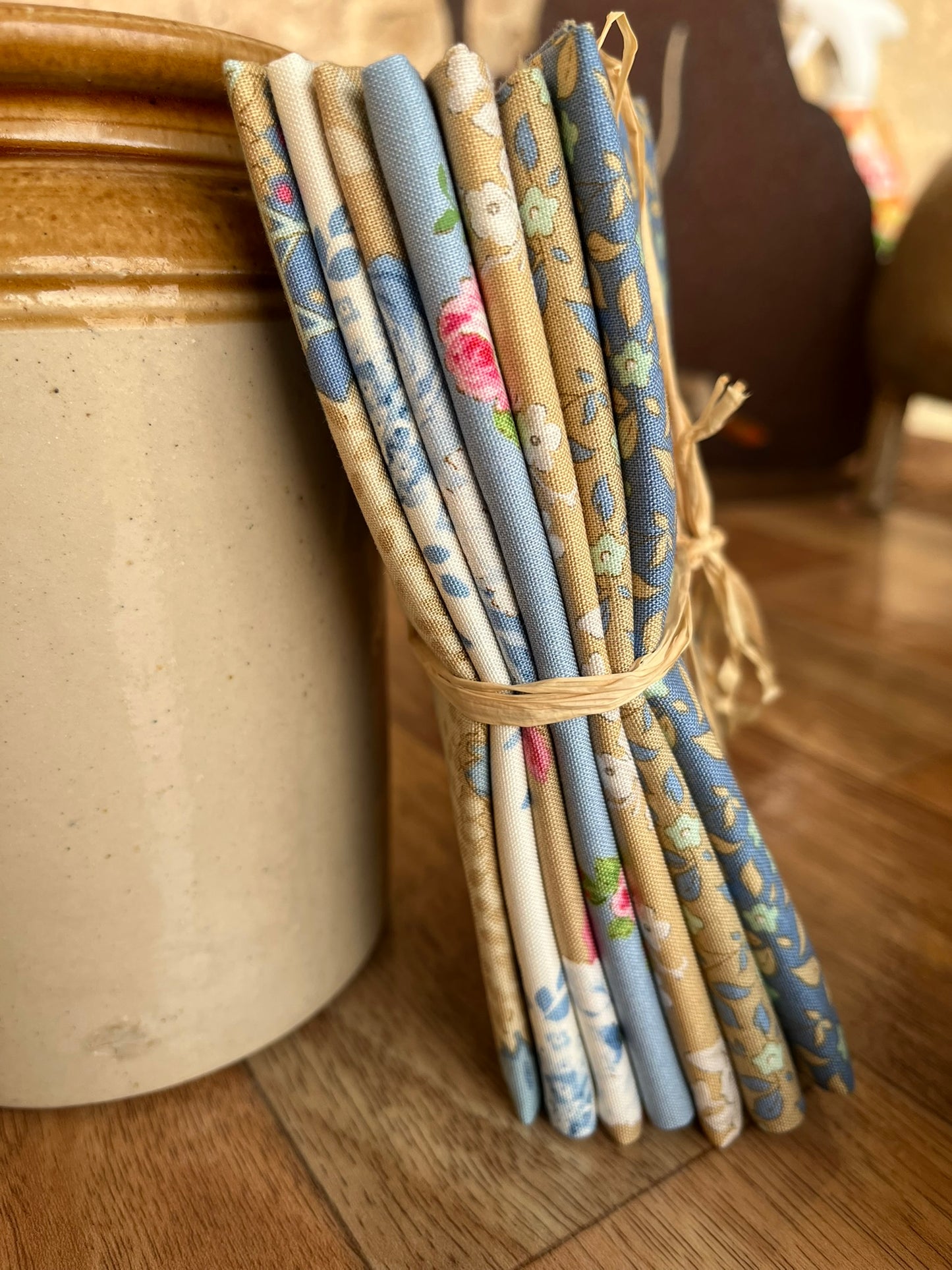 Sunday Brunch Blue/Sand Fat Eighth Bundle by Tilda