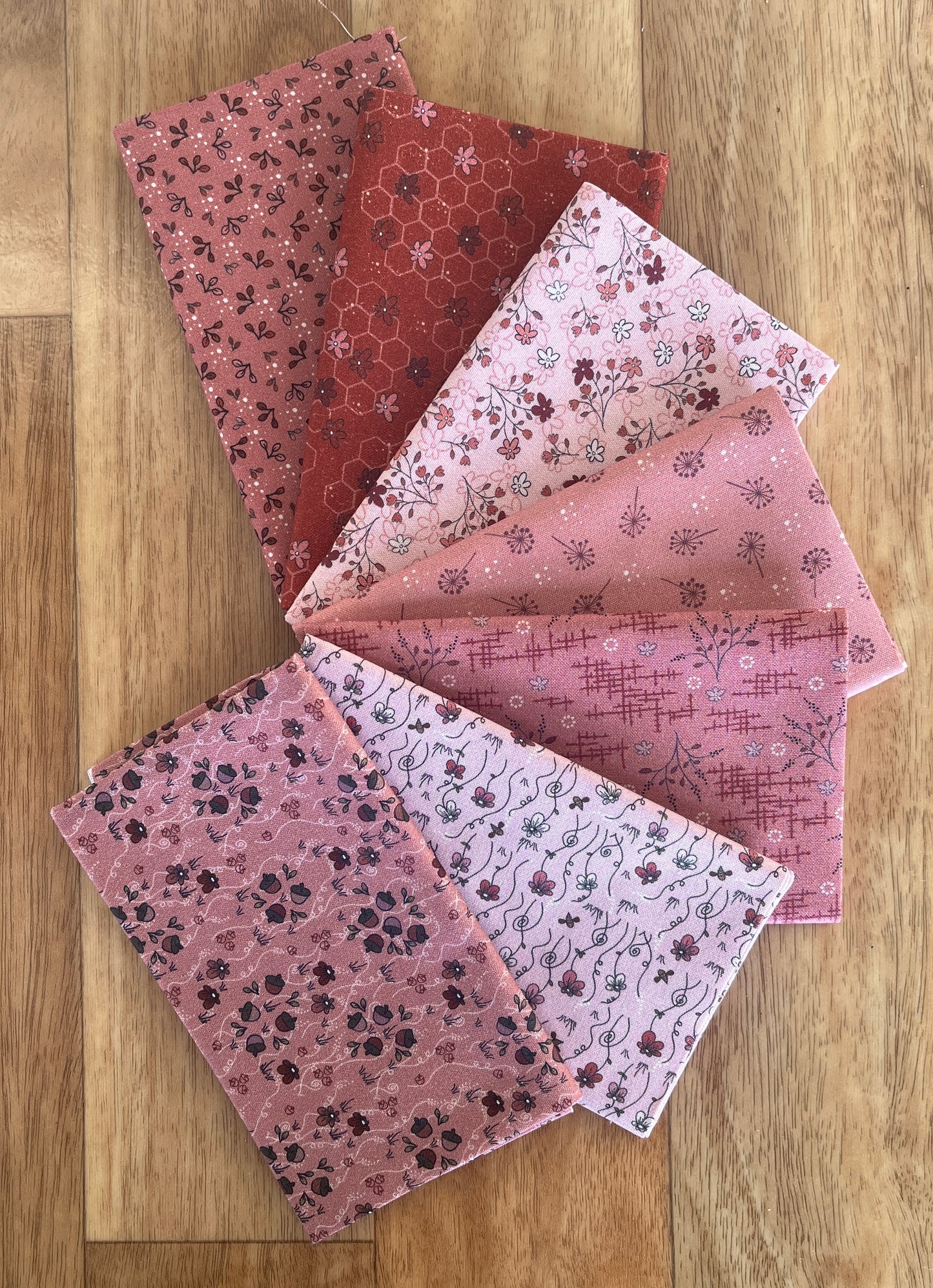 The Sweetest Embrace Pinks Fat Eighth Bundle by Linette Jakobsen for Stoff Fabrics