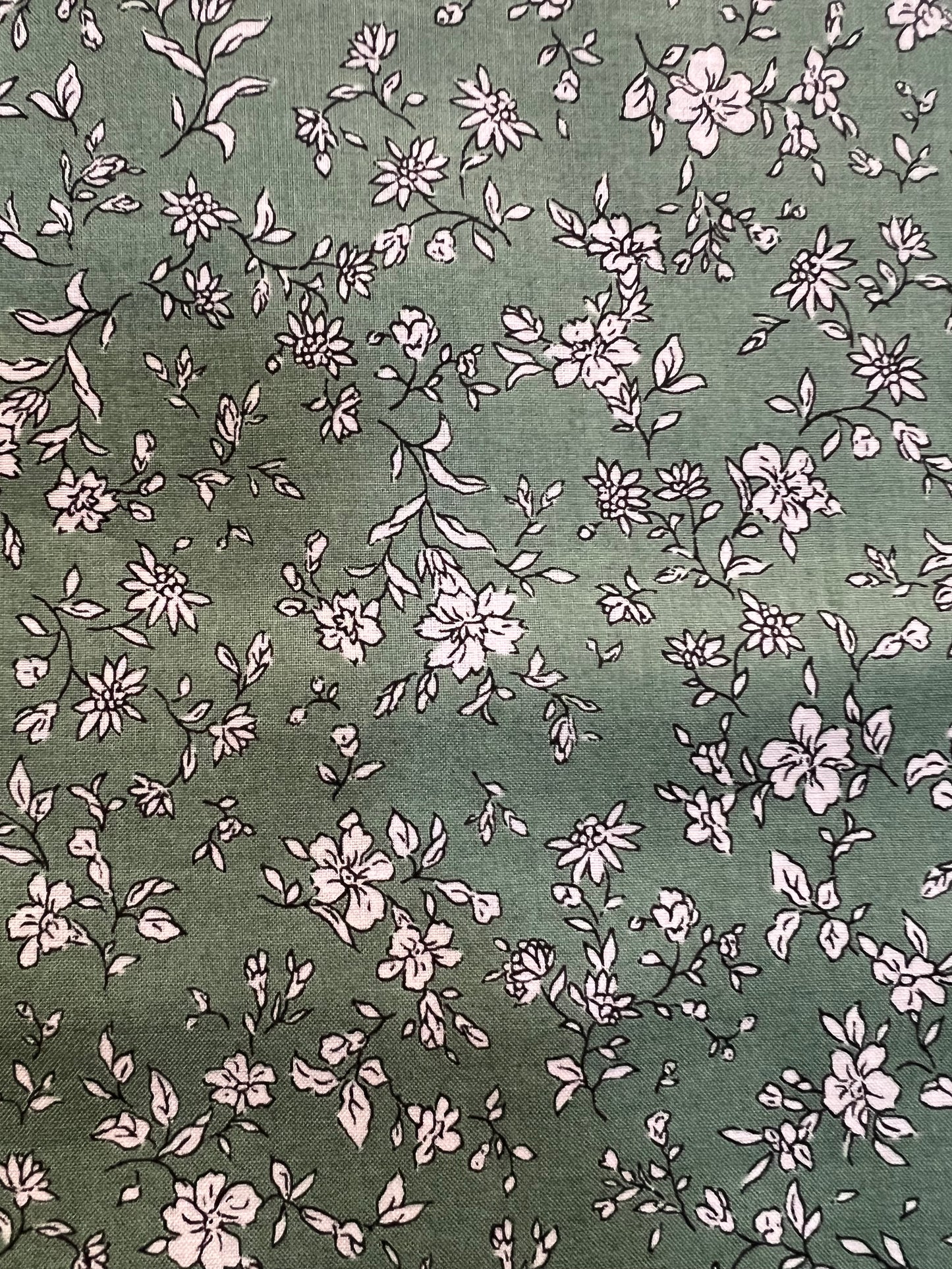 Scattered Flowers Green Lawn Fabric by Hokkoh (sold in 25cm increments)
