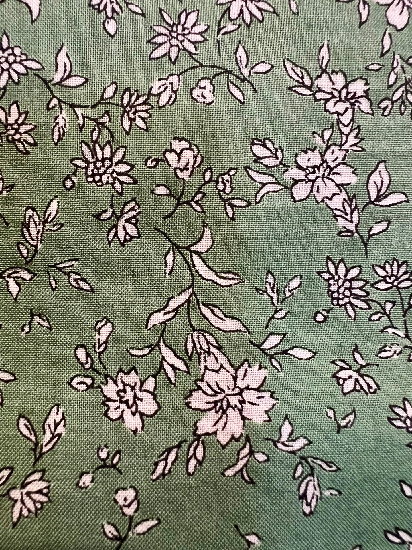 Scattered Flowers Green Lawn Fabric by Hokkoh (sold in 25cm increments)