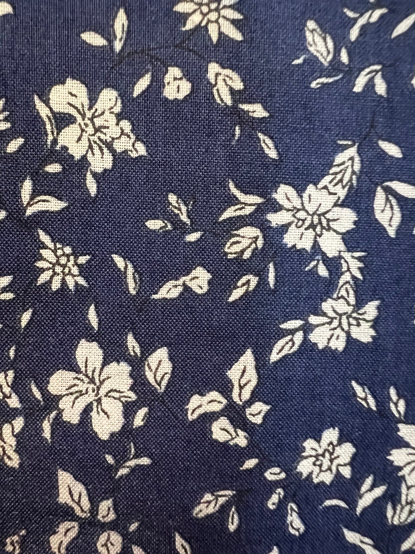 Scattered Flowers Navy Lawn Fabric by Hokkoh (sold in 25cm increments)