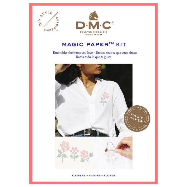 Flower Collection Cross Stitch Magic Paper Kit by DMC