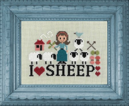 I Love Sheep Cross Stitch Pattern by Jardin Prive